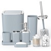 Umimile Grey Bathroom Accessories Set, 9-Piece Bathroom Set with Toothbrush