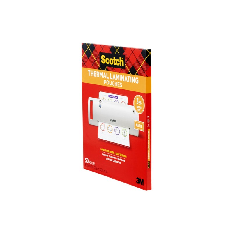 Scotch Matte Thermal Laminating Pouches, Ultra Clear with Matte Finish,