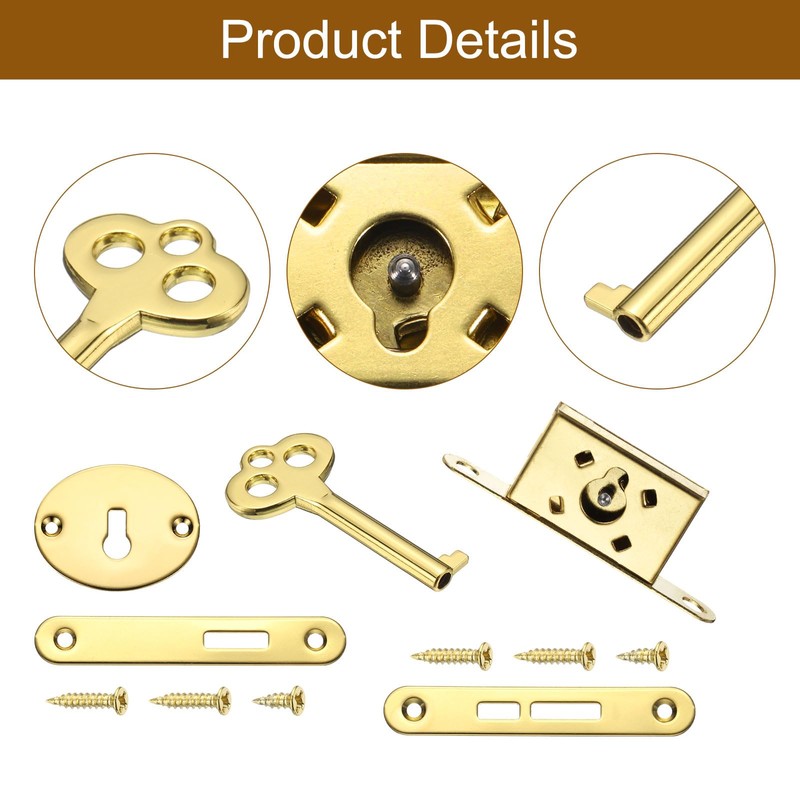 sourcing map Vintage Full Mortise Mini Locks with Key Set