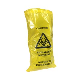 5 PACK OF QUALICARE BIOHAZARD CLINICAL WASTE THICK SICK VOMIT BAGS SELF SEAL 20CM X 35CM