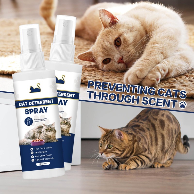 Roseye Cat Deterrent Spray for Indoor, Natural Boundary Aid, 100ml-