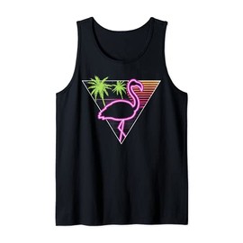 Vintage Pink Flamingo Retro Look Miami 1980s Gift Idea Tank Top