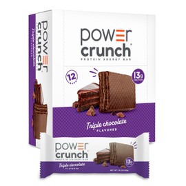 Power Crunch Protein Energy Wafer Bars, Triple Chocolate, 1.4 Ounce (12 Count)