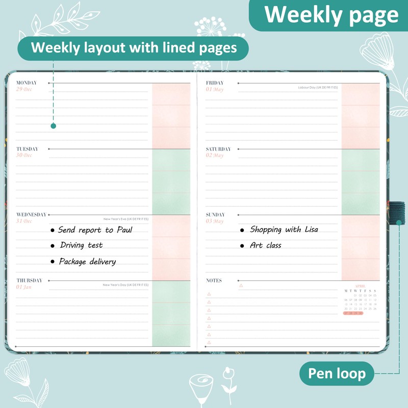 Kamaking 2026 Diary - A5 Diary 2026 Week to View