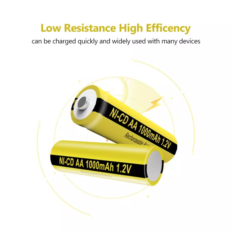 PKCELL 2x AA Rechargeable Batteries NiCD 1000mAh 1.2V Garden Solar