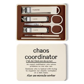 Nail Clipper Set, 6 Pcs Toenail Clippers, Stainless Steel Fingernail Clipper Sharpest Thick Toenail & Ingrown Nail Clipper Set, Chaos Coordinator Gift (Chaos Coordinator)