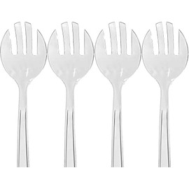 Set of 12 - 10" Clear Plastic Serving Forks For Events Reusable or Disposable