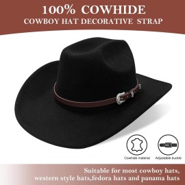 Rainflowwer Hat Band for Womens Cowboy Hat, Hand Made Replacement Hat Belt for Men Style D