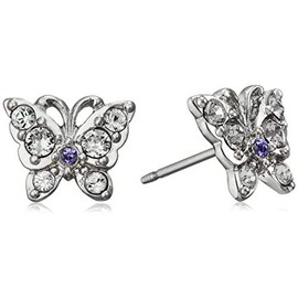 ANNA SUI SAMA1348 Butterfly Motif Earrings, Titanium Glass
