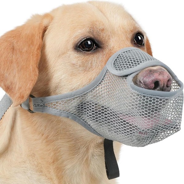 FDEETY Muzzle for Dogs, Soft Mesh Muzzle for Small, Medium