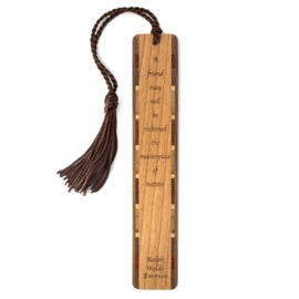 Poet Ralph Waldo Emerson Friend Quote Handmade Wooden Bookmark - Also Available with Personalization - Made in USA