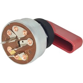 EZROAD Ignition Switch w/Red Handle 176606 207073 Compatible with Miller Big Blue Welder Starter 3 Phase Diesel Engine Driven Generator 4 Terminal 4 Position MIL207073 207110 Lever Dust Grommet Nut