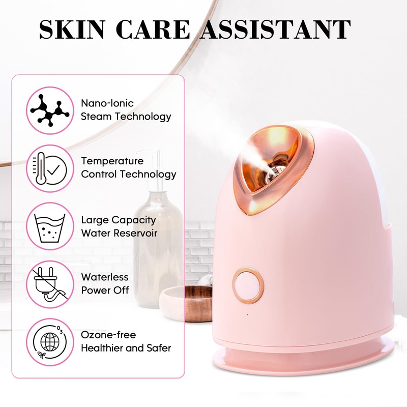 Pjordo Facial Steamer Spa Kit with 17 Skin Care Tools,