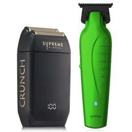 Supreme Trimmer Vader Trimmer & CRUNCH Foil Shaver Barber Haircutting Kit | Professional DLC T-Blade Beard Trimmer ST3778 & STF602 Waterproof IPX6 Shaver Set | Acid