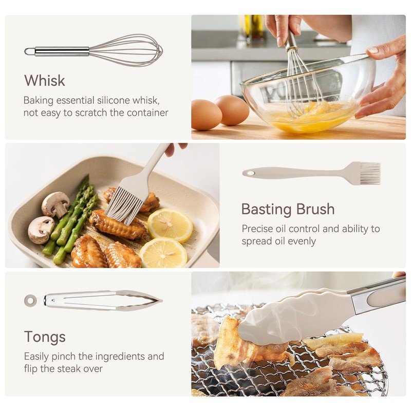 Silicone Cooking Utensils Set, 28 Pcs Kitchen Utensils Set for