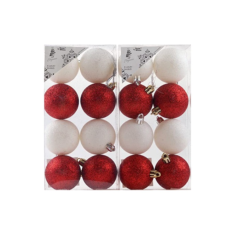 Blue Whale Gifts Red White Christmas Tree Baubles Decorations (Set
