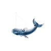 Gallerie II Glass Whale Ornament Blue