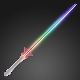 Light Up Star Power Rainbow Saber Sword with Color Changing LED Lights