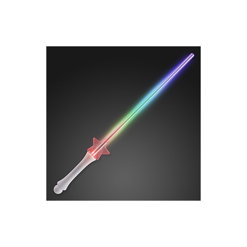 Light Up Star Power Rainbow Saber Sword with Color Changing