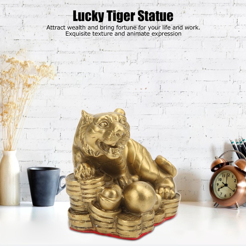 Brass Tiger Statue Sturdy Durable Brass Attract Wealth Fortune Easy