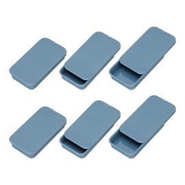 uxcell 6pcs Metal Tin Box, 2.4x1.3x0.4 Mini Portable Rectangular Empty Tinplate Small Storage Container Airtight Tins with Lids for Candy Favors Crafts Christmas Gifts, Blue