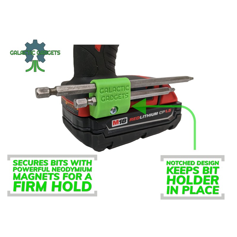 MAGNETIC Bit Holder for Milwaukee M18 Drill - Side Mounted