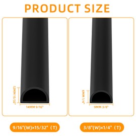 23FT Weather Stripping Door Seal, Self Adhesive Door Weather Stripping, Silicone Door Seal Strip for Door Frame, D-Shaped Door Insulation Strip, for Door & Window (Black, 9/16"(W)×15/32"（T)×23ft(L)