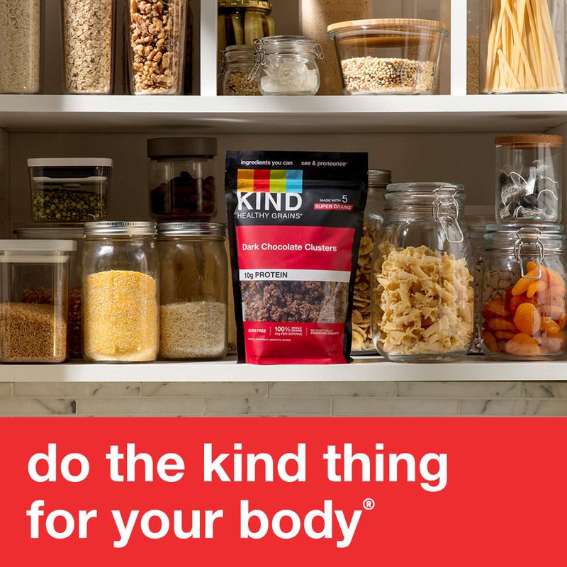 KIND Healthy Grains Clusters, Dark Chocolate Granola, Gluten Free, 10g