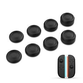 IINE Thumbstick Grip Caps for Switch 2 Joypads – 8PCS Silicone Joystick Covers with 4 Height Options (1mm/2.5mm/4.5mm/7mm), Anti-Slip Analog Stick Caps for FPS, RPG & Action Games (Black)
