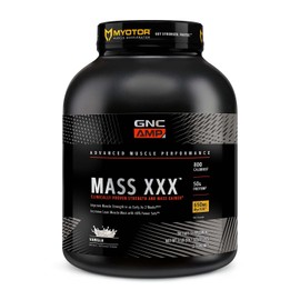 GNC AMP Mass XXX, Clinically Proven Weight Gainer Protein Powder, Improves Strength and Size, 780 Calories, 50g Protein, Micronized Amino Acids, Creatine, Betaine, Vanilla, 13 Servings, 6 Pounds
