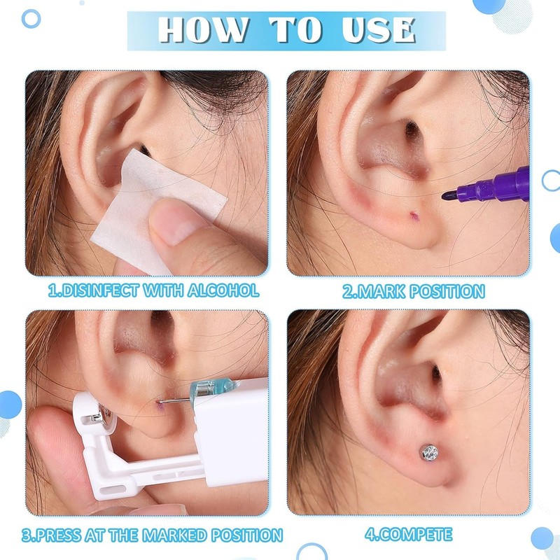 VFUN Self Ear Piercing Gun, Disposable Ear Piercing Gun, Gold