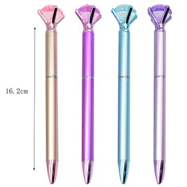Maydahui Stylish Diamond Crystal Glitter Oil Based Ballpoint Pen Set of 8 Black Ink 0.02 inch (0.5 mm) Cute Stationery Cute Notebook Gift Present