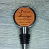 3rd Anniversary Engraved Leather Bottle Stopper, 3 Years Married (Forever