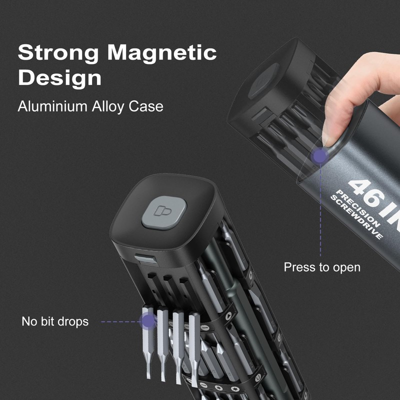 OQIMAX Precision Screwdriver Set 46-in-1 Mini Screwdriver with 42 Magneitc