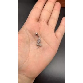 Dragonfly 14 Gauge Dragon Fly Belly Button Ring Stainless Steel Cubic Zirconia