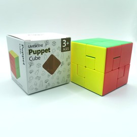 UMESCENE 3x3 Puppet Speed Cube, 3x3 Bandage Magic Cube, Brain Teaser Puzzle Toys, Limited Rotation, Creative New Cube (Version 1)