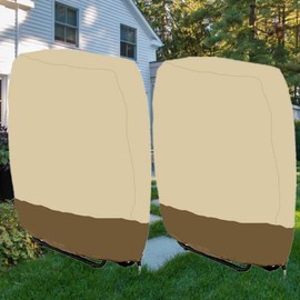 boyspringg 2Pcs Zero Gravity Folding Chairs Cover Outdoor Veranda Reclining Chairs Cover Waterproof Lawn Patio Furniture Covers All Weather Resistant 37 x 32inch (Beige)