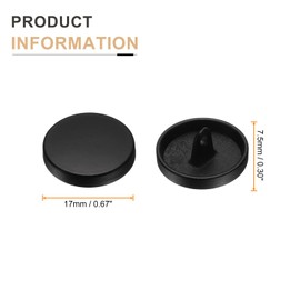 HARFINGTON 10 botones planos de metal, 17 mm, botón redondo de costura de metal, botón de repuesto para hombres y mujeres, traje de lana, chamarra, pantalones, manualidades, color negro mate