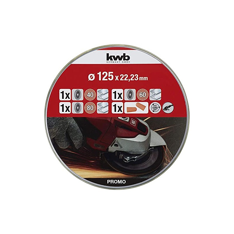 kwb 3 x Fan Sanding Discs 125 mm in Storage