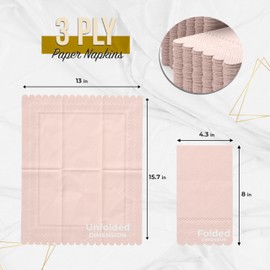 Party Solids Peach Scalloped Napkins Disposable 20 Pcs 3-Ply Peach Scalloped Dinner Napkins Disposable Decorative for Dinners & Parties, Paper Guest Towels for Bathroom & Party Supplies