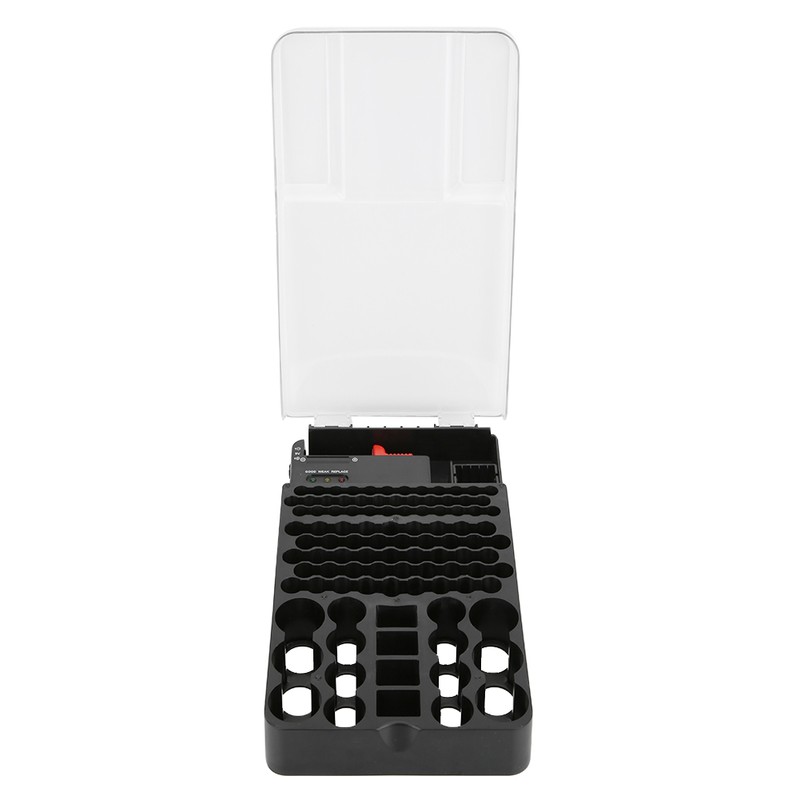 Multi Functional 104 Grids 3 Lights Battery Storage Case Organizer