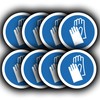 8 Pack - Protective Gloves Must Be Worn Stickers -
