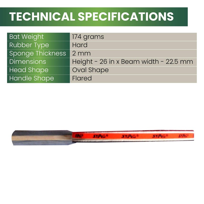 Stag Power Drive Plus Table Tennis Racquet(Multi- Colour, 174 Grams,