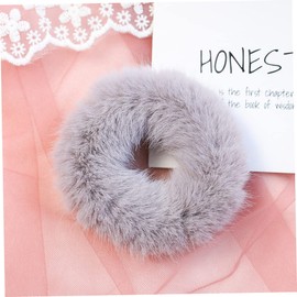 FOMIYES 2sets Chic Imitation Rabbit Fur Hair Ring Tiara Hair Tie Ponytail Holder Faux Fur Ropes for Women 5pc*2 Random Color