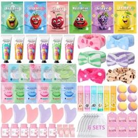 72 piezas de artículos para fiesta de spa para niñas. Los obsequios para la fiesta de spa incluyen mascarillas faciales, cuidado de la piel, bálsamo l