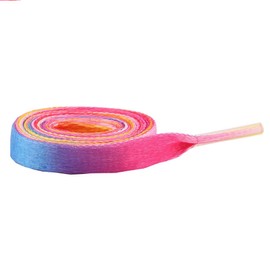 ShinefromCloud 47" Colorful Printed Shoelaces Wide Flat Shoe Laces for Sneakers Casual Shoes Fashion Accessories(Pink Purple)