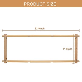 Large Beech Wood Embroidery Scroll Frame, 2-Part Adjustable Holder for Cross Stitch, Tapestry, Quilting, Sewing Needlepoint Projects