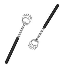 Mirhua Telescopic Grandson Hand Back Scrubbing Brush, Stop Back Itchy and Reach Itchy Areas (Set of 2, Black)