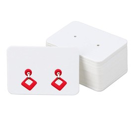 100Pcs Earring Display Cards, Kraft Paper White Earrings Display Cards Tags Labels Crafts for Necklaces, Bracelets, Jewelry Hang (100 pcs)