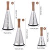 Cone Cheese Grater with Handle Stainless Steel Triple Function Wood